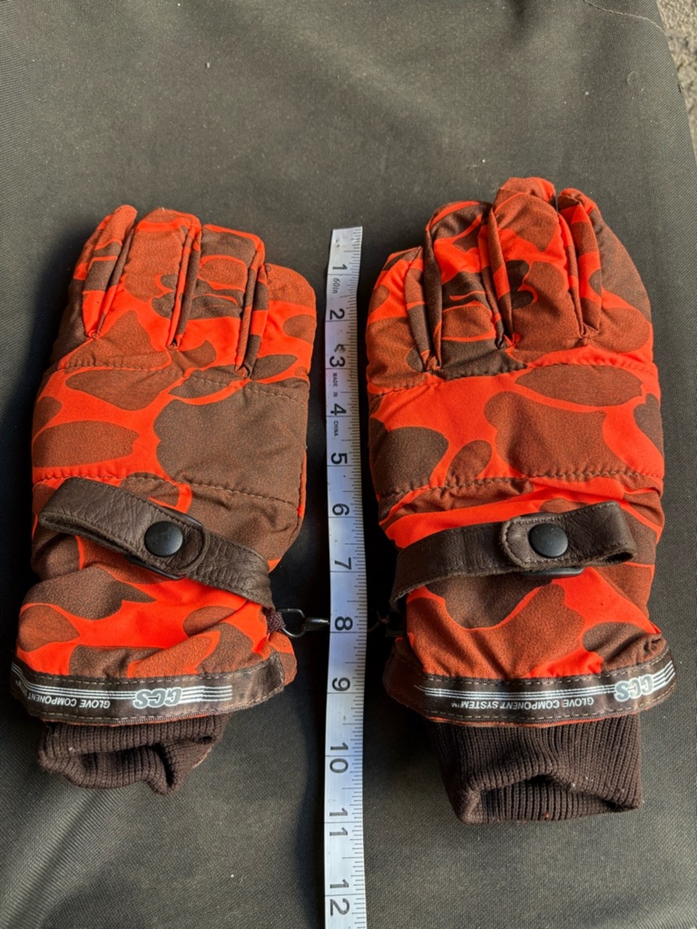 Men's orange and brown gloves